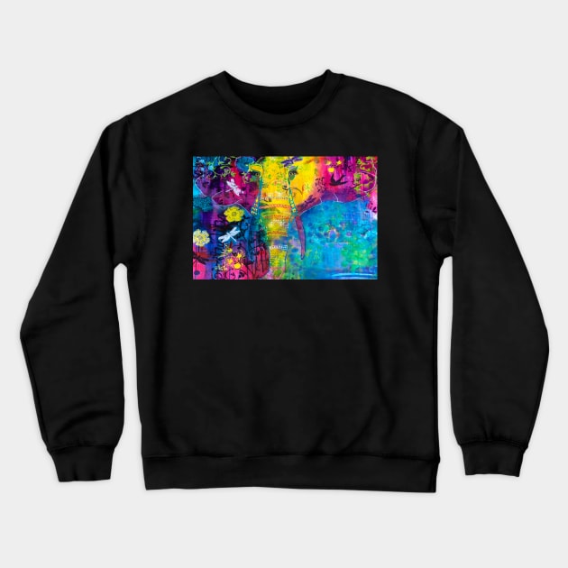 Elephant Decorated Sacred Peace Crewneck Sweatshirt by traceyart